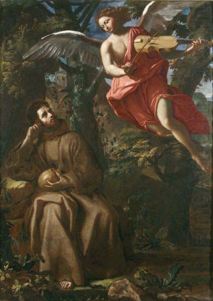 Francesco Cozza Saint Francis consoled by an Angel china oil painting image